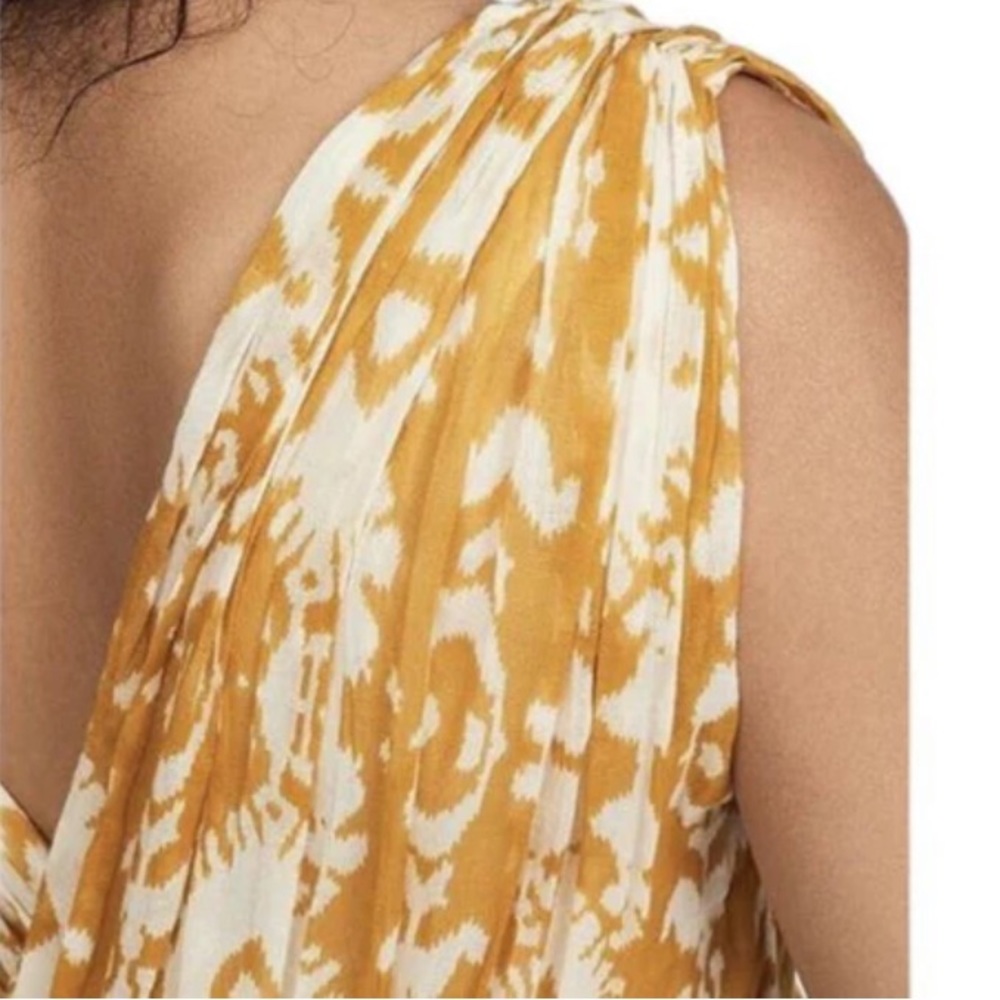 Mes Demoiselles Samarcande Cotton Tribal Pleated Sleeveless V-Neck Maxi Dress - Picture 5 of 5